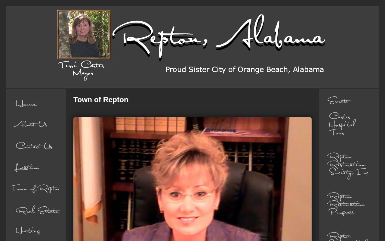Town of Repton page showing the Repton police and town contact information